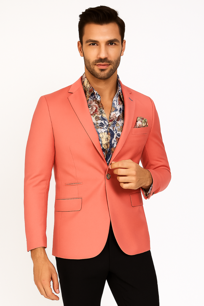 Coral Slim Fit Sport Coat