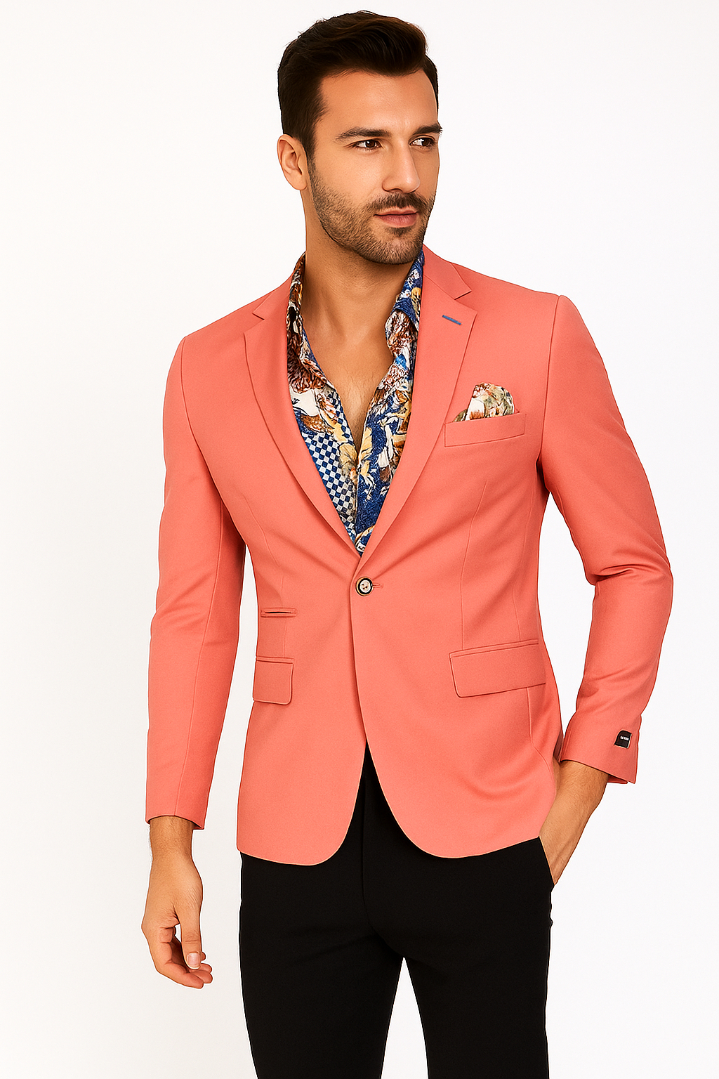 Coral Slim Fit Sport Coat