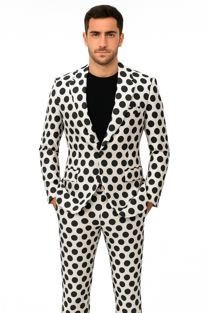 Mens Tuxedo Dinner Jacket - White ~ Black