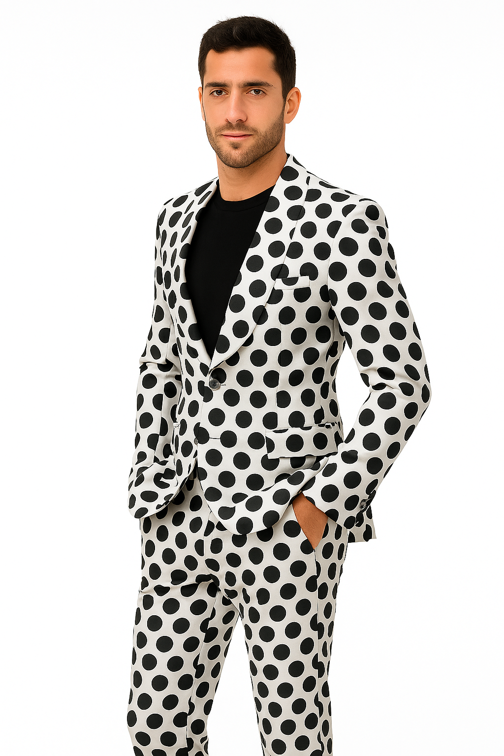 Mens Tuxedo Dinner Jacket - White ~ Black