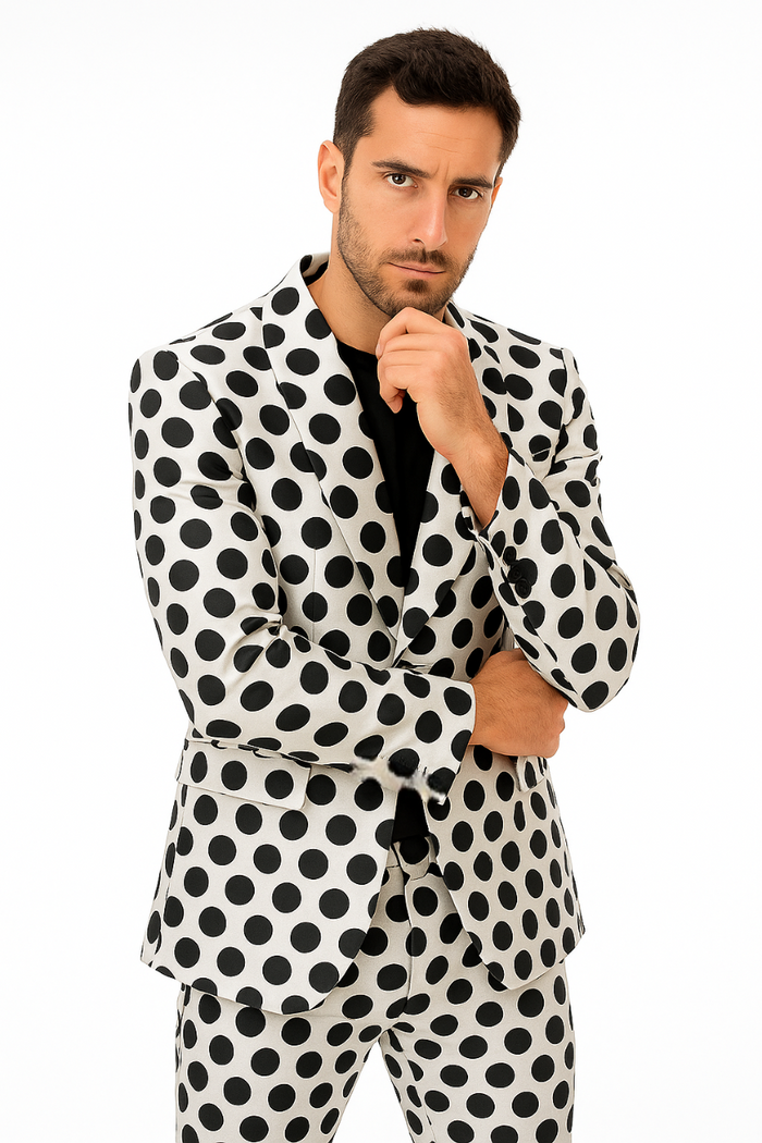 Mens Tuxedo Dinner Jacket - White ~ Black