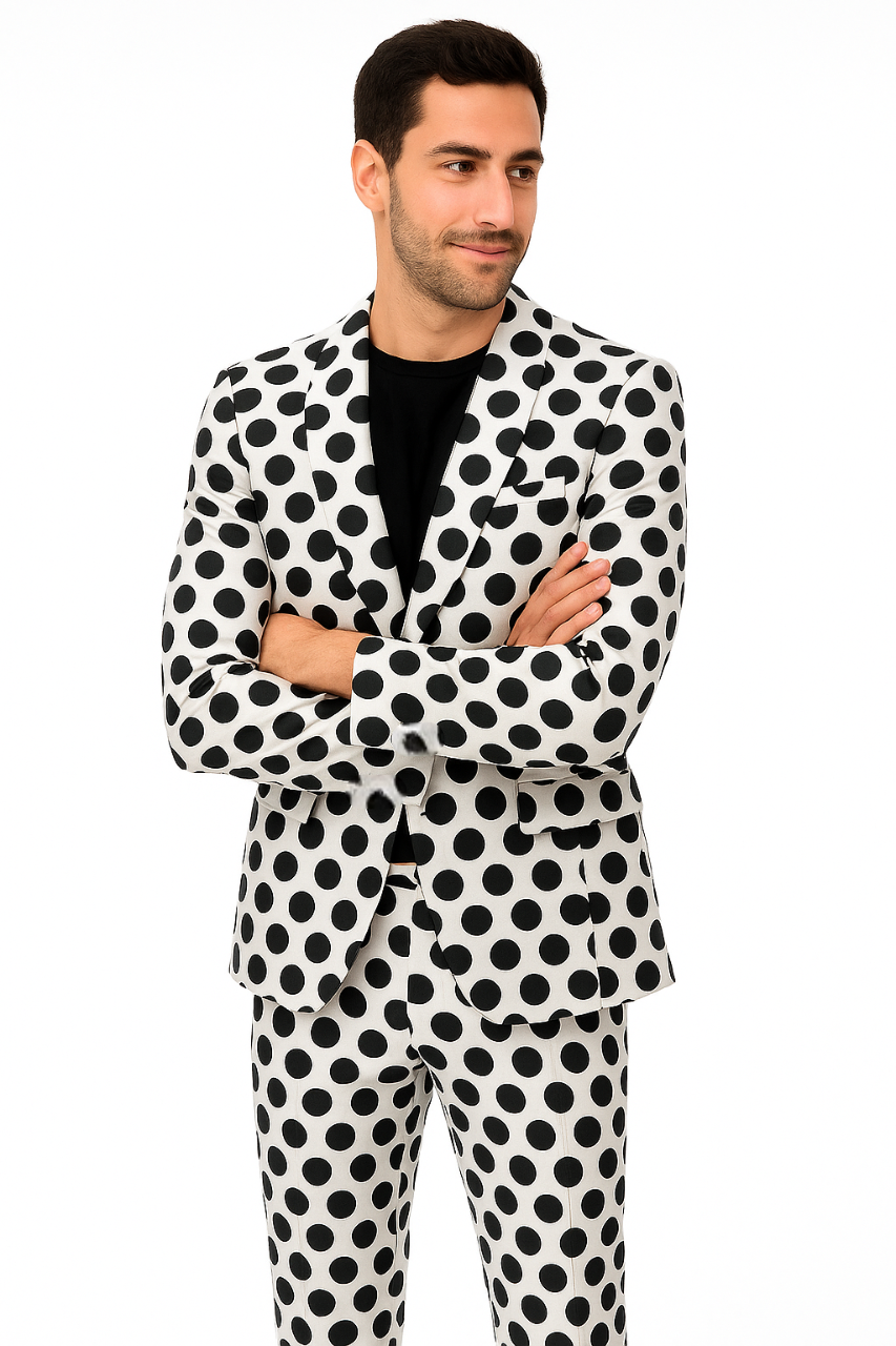 Mens Tuxedo Dinner Jacket - White ~ Black