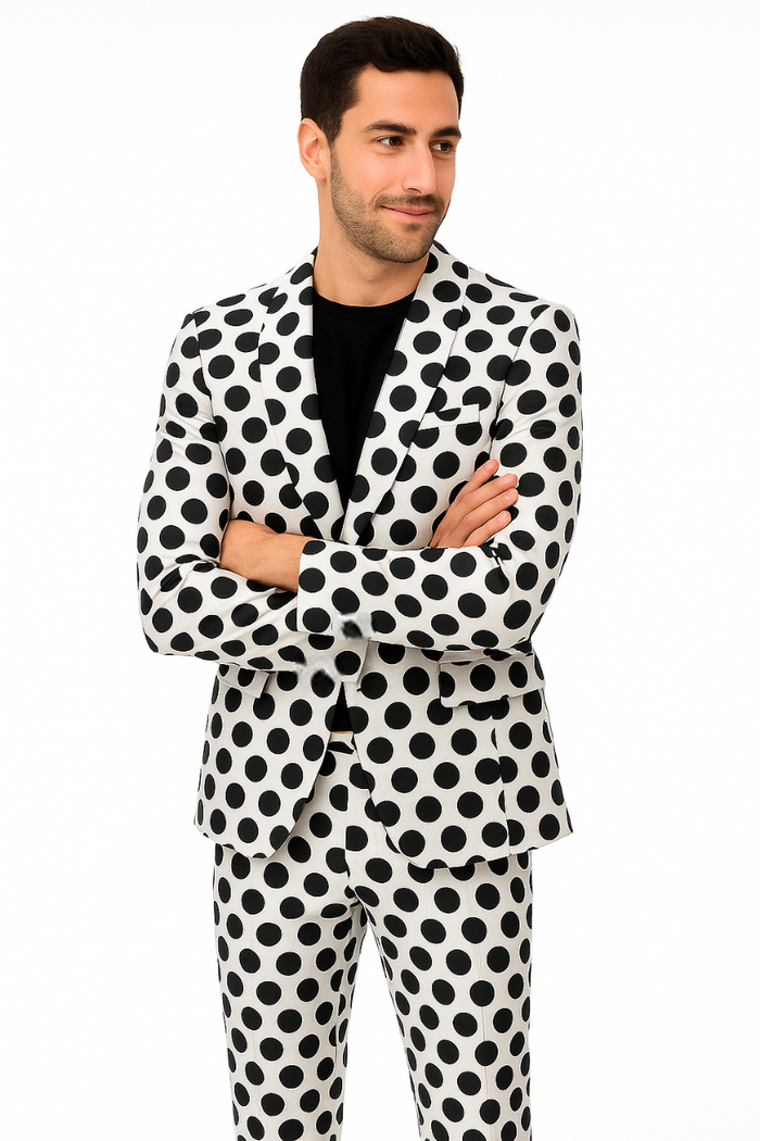 Mens Tuxedo Dinner Jacket - White ~ Black