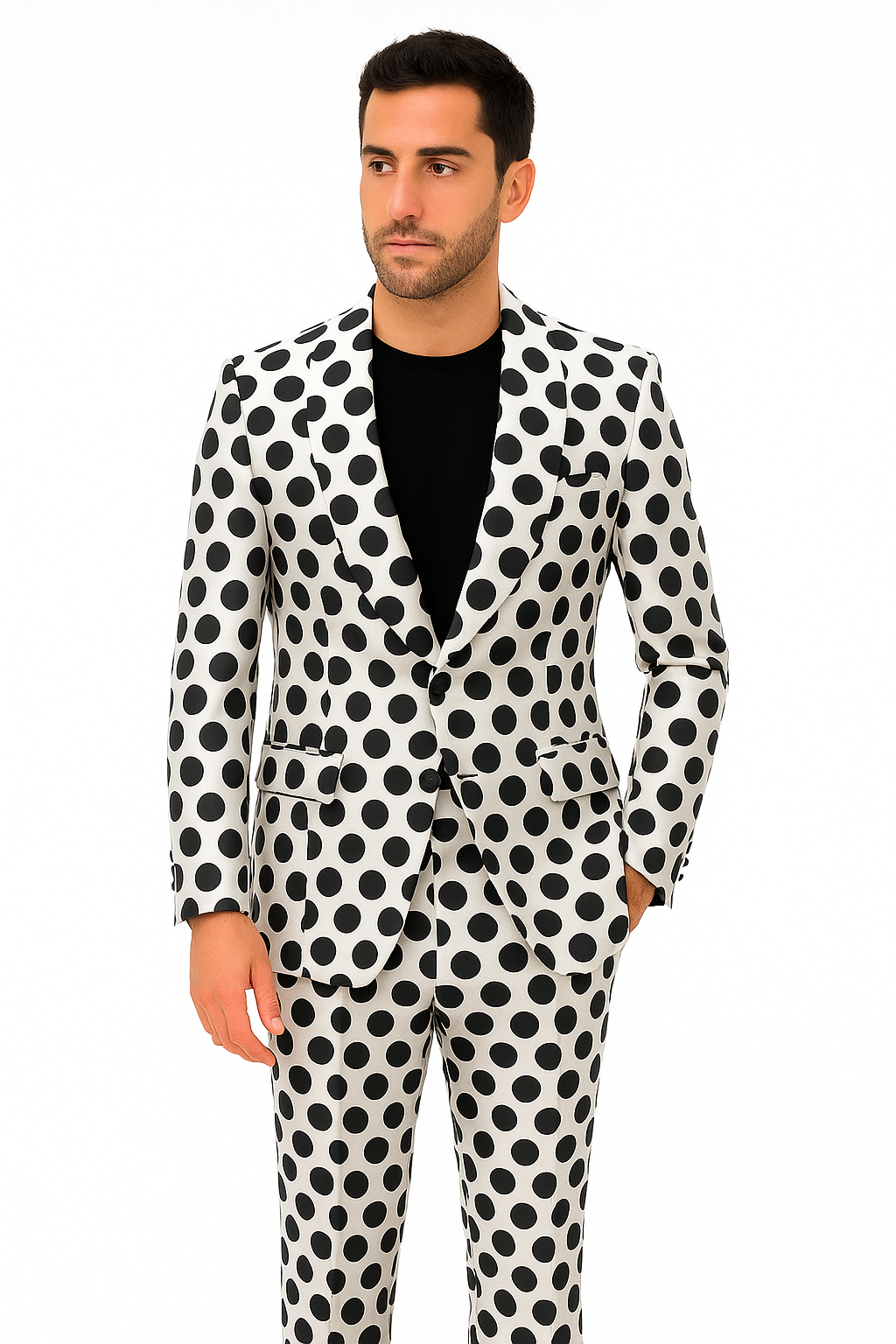 Mens Tuxedo Dinner Jacket - White ~ Black