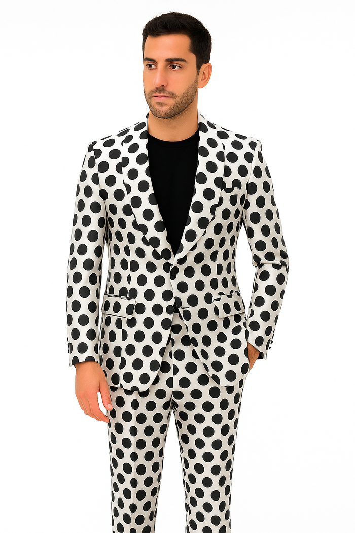 Mens Tuxedo Dinner Jacket - White ~ Black