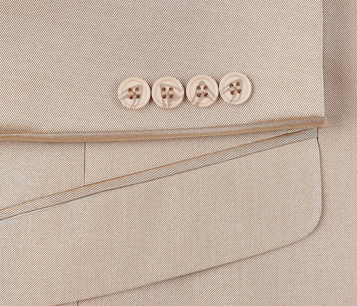 Beige Slim Fit Sharkskin 2 Piece Suit