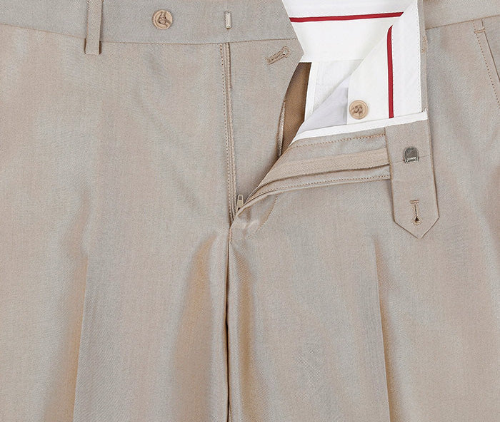 Beige Slim Fit Sharkskin 2 Piece Suit