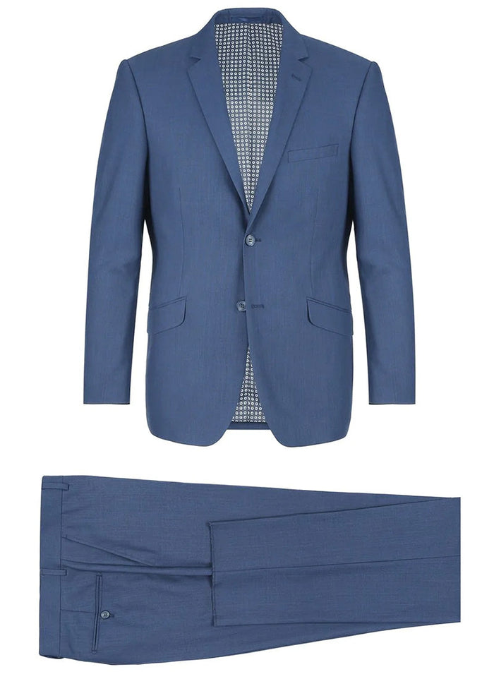 Regular Fit 2 Button Blue Suit