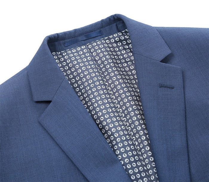 Regular Fit 2 Button Blue Suit
