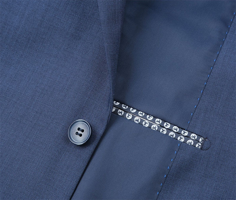 Regular Fit 2 Button Blue Suit