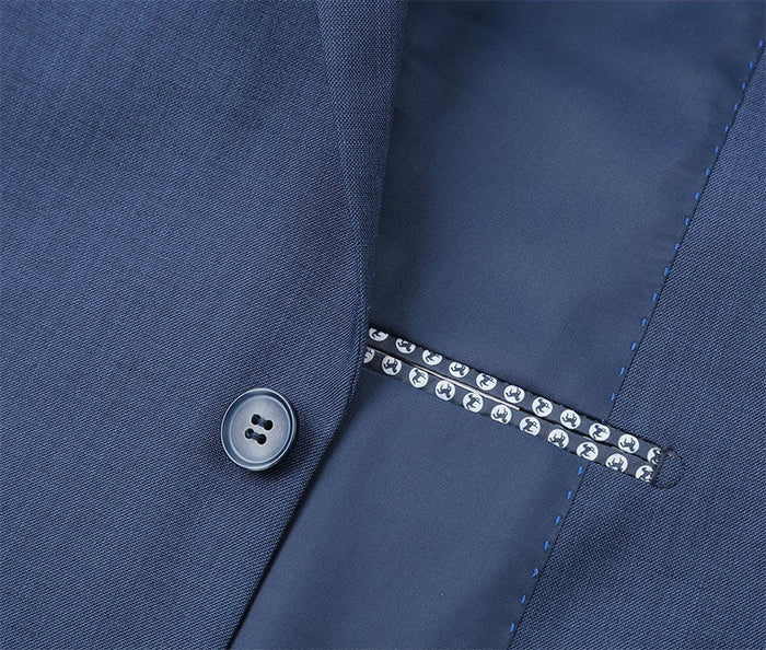 Regular Fit 2 Button Blue Suit