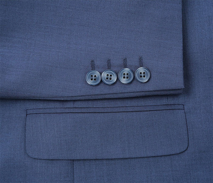 Regular Fit 2 Button Blue Suit
