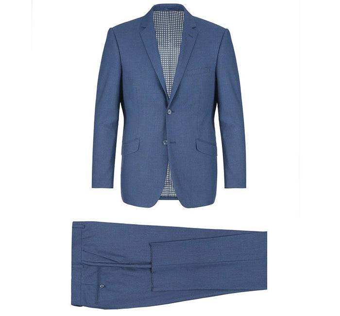 Blue Slim Fit 2 Piece Suit Notch Lapel