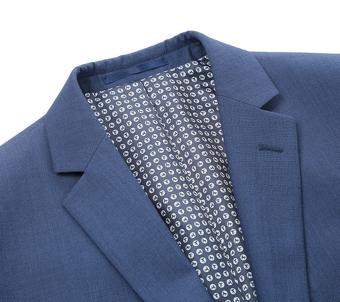 Blue Slim Fit 2 Piece Suit Notch Lapel