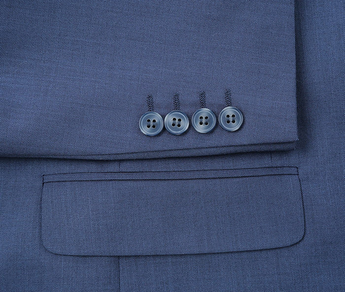 Blue Slim Fit 2 Piece Suit Notch Lapel