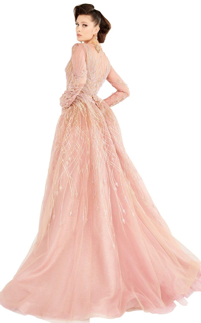 Fouad Sarkis 2559 Light Blue Embellished Mermaid Gown