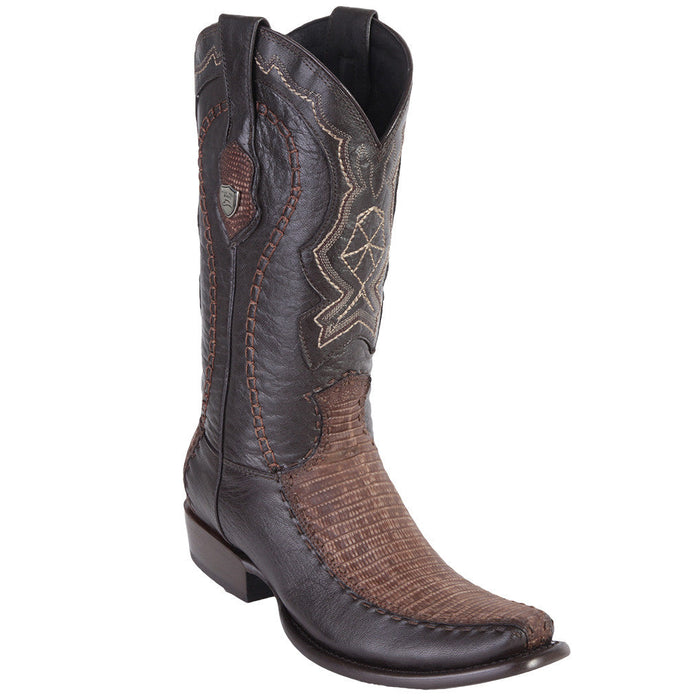 Brown lizard boot