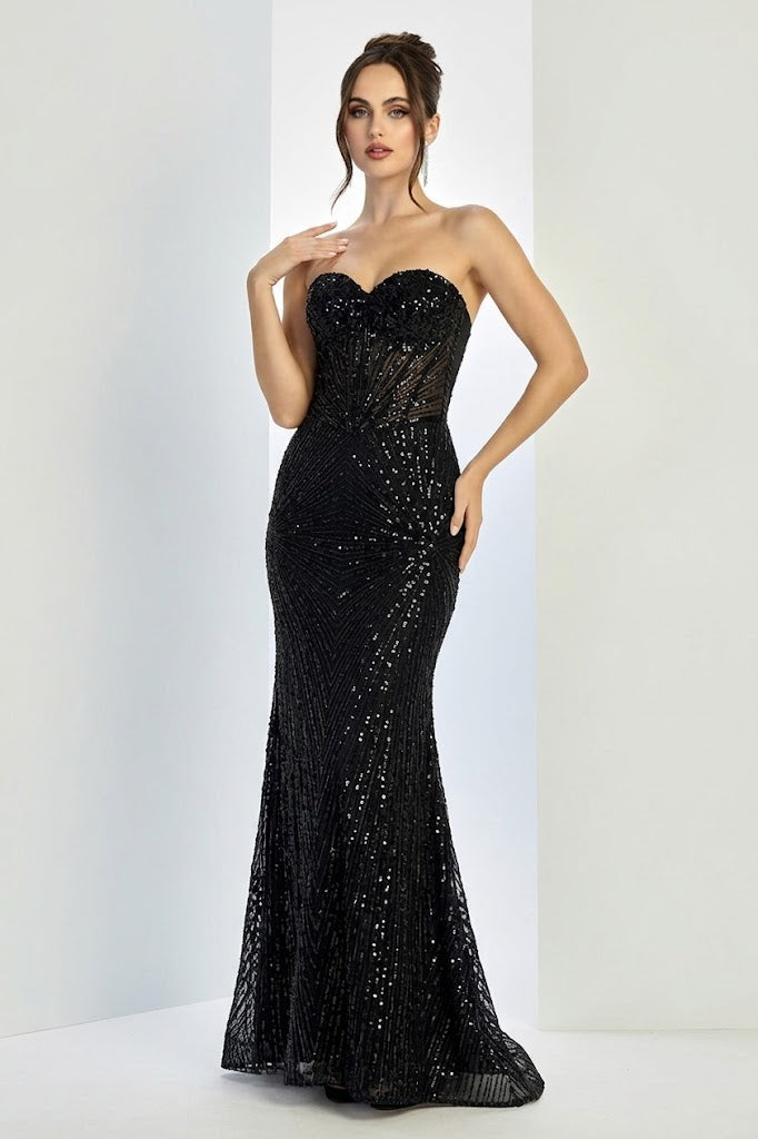 Adora Design 3279 Strapless Beaded Corset Mermaid Prom Dress