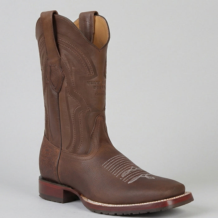 Rage Men's Walnut Brown Ranch Cowboy Boots Square Toe - Brown
