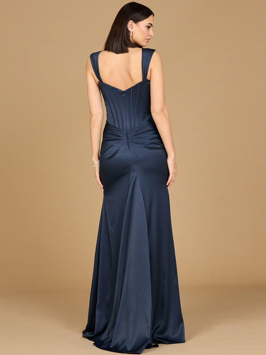 Lara 28915 Sleeveless Corset Prom Gown Long Simple Formal Evening Dress