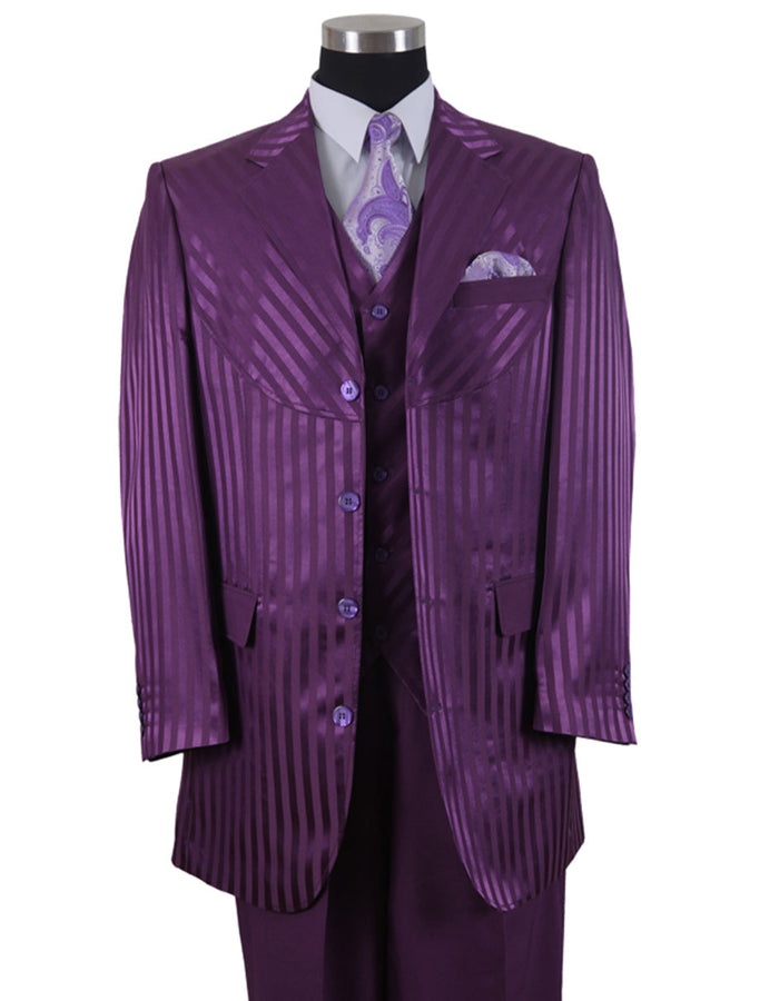 Purple Ton on Ton Stripe Men's Prom Tuxedo
