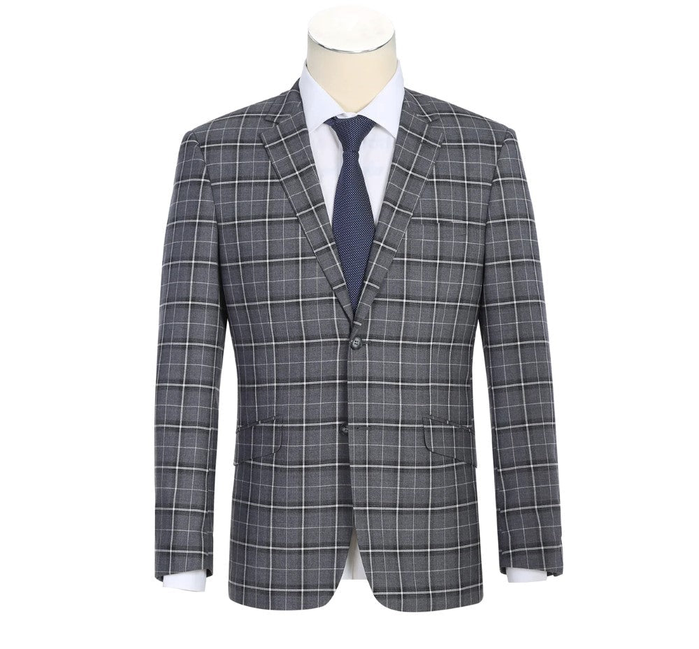 Lozano Gray Check Regular Fit 2-Piece Suit