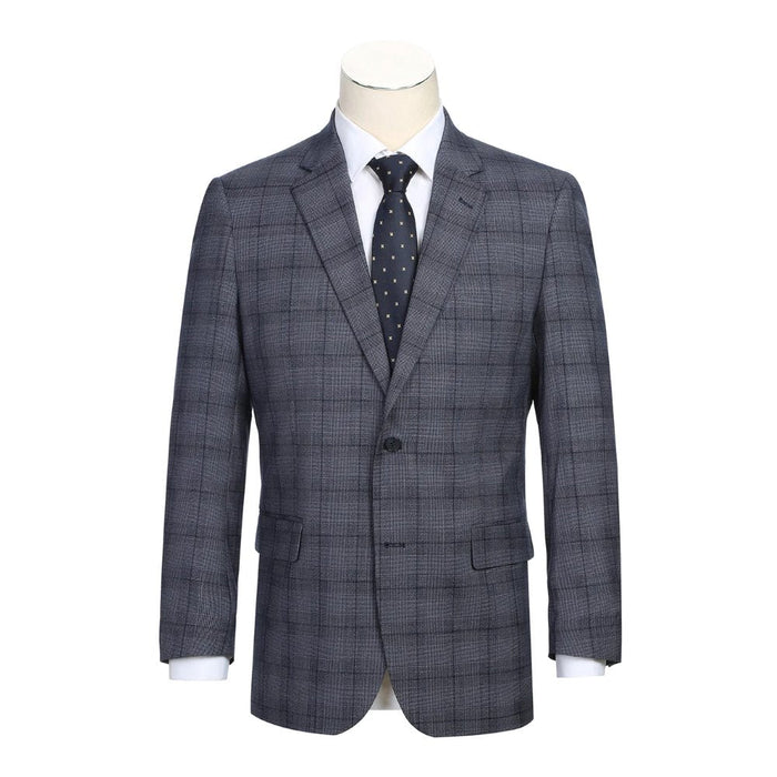 Gray Windowpane 2 Piece Suit by Lozano Collection
