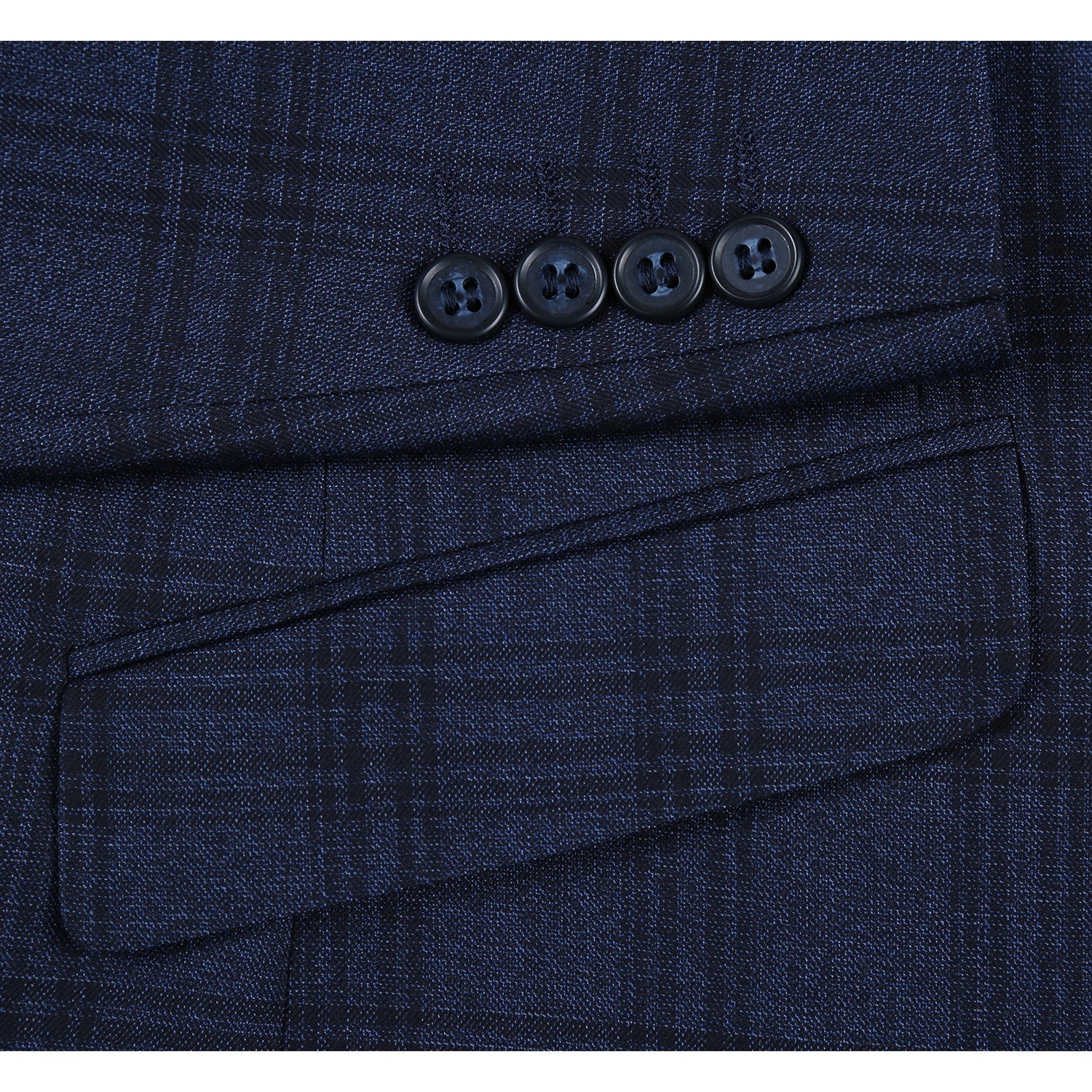 Men's Slim Fit Stretch Checked Suit by Renoir