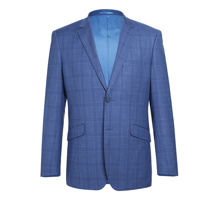 Men's Slim Fit Windowpane 2-Piece Stretch Suit