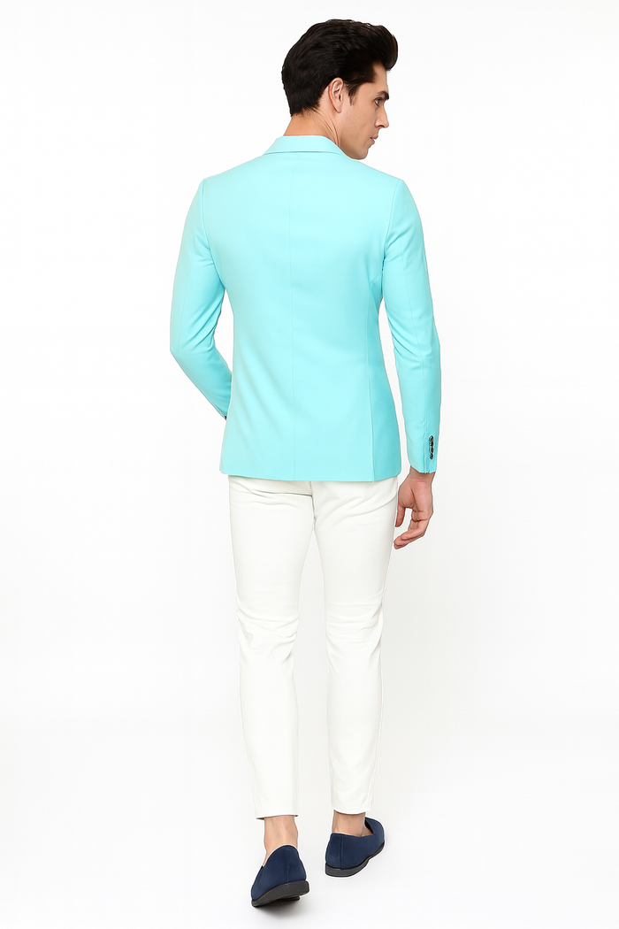 Men’s Aqua Slim Fit Blazer with Floral Lining