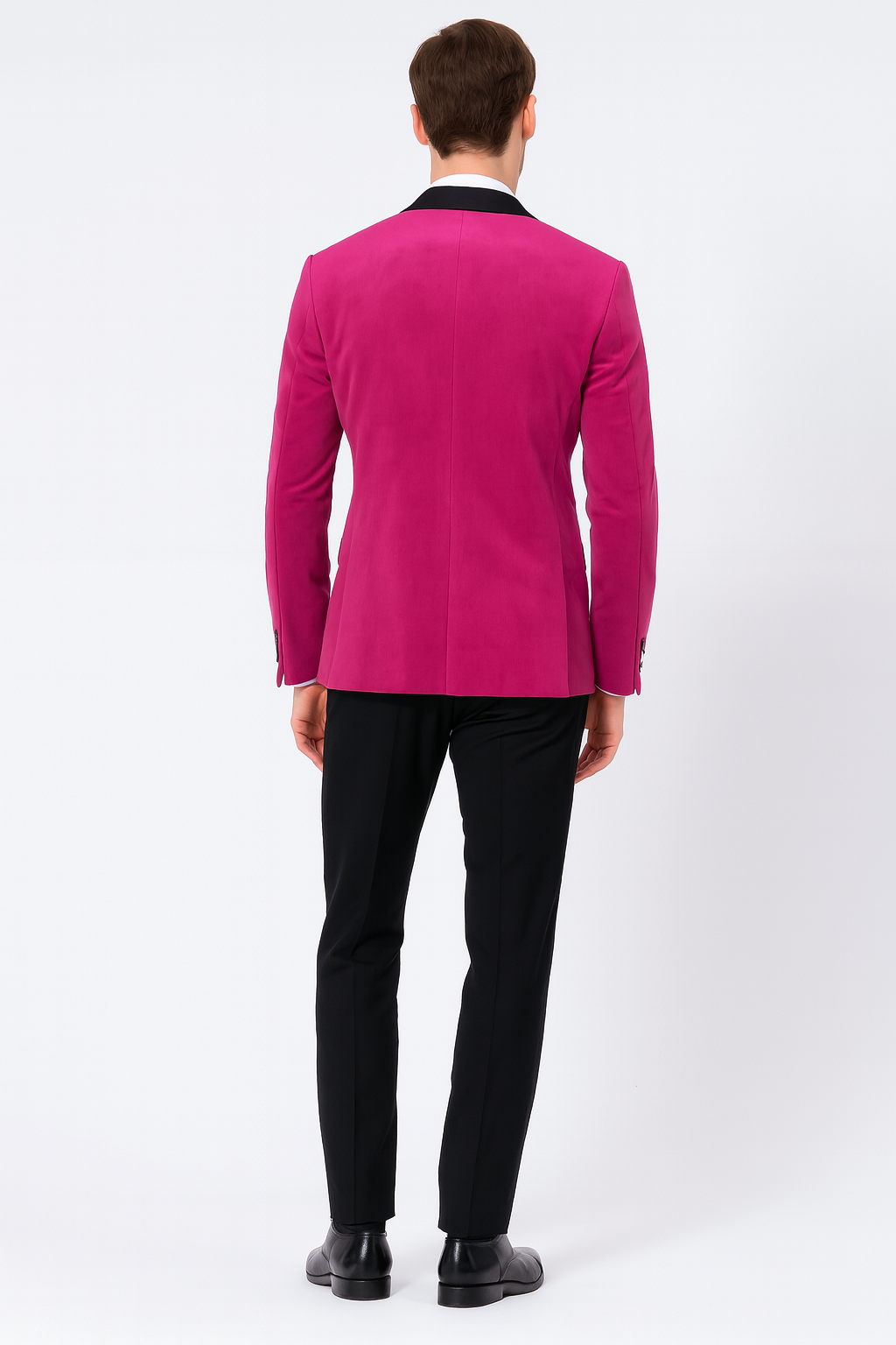 Men’s Fuchsia Tuxedo Blazer with Satin Lapel