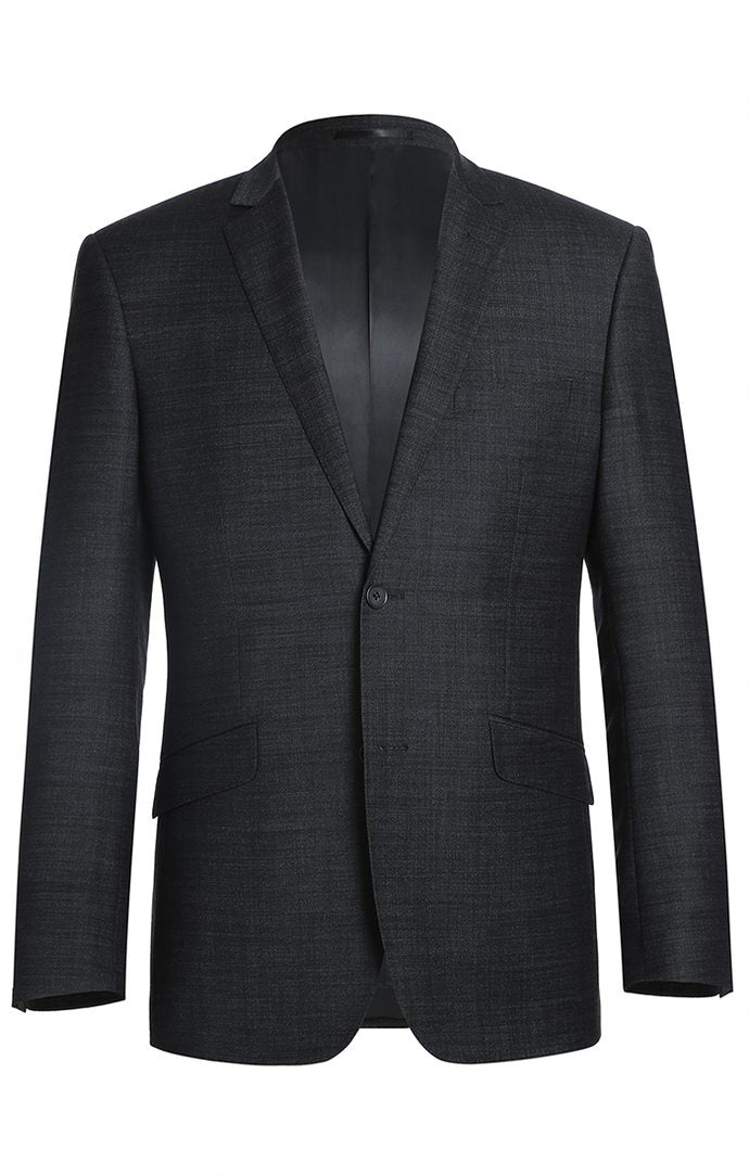 Slim Fit Wool Blend Suit - Charcoal