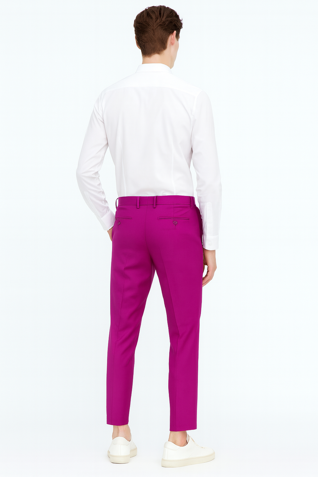 Men’s Fuchsia Slim Fit Dress Pants