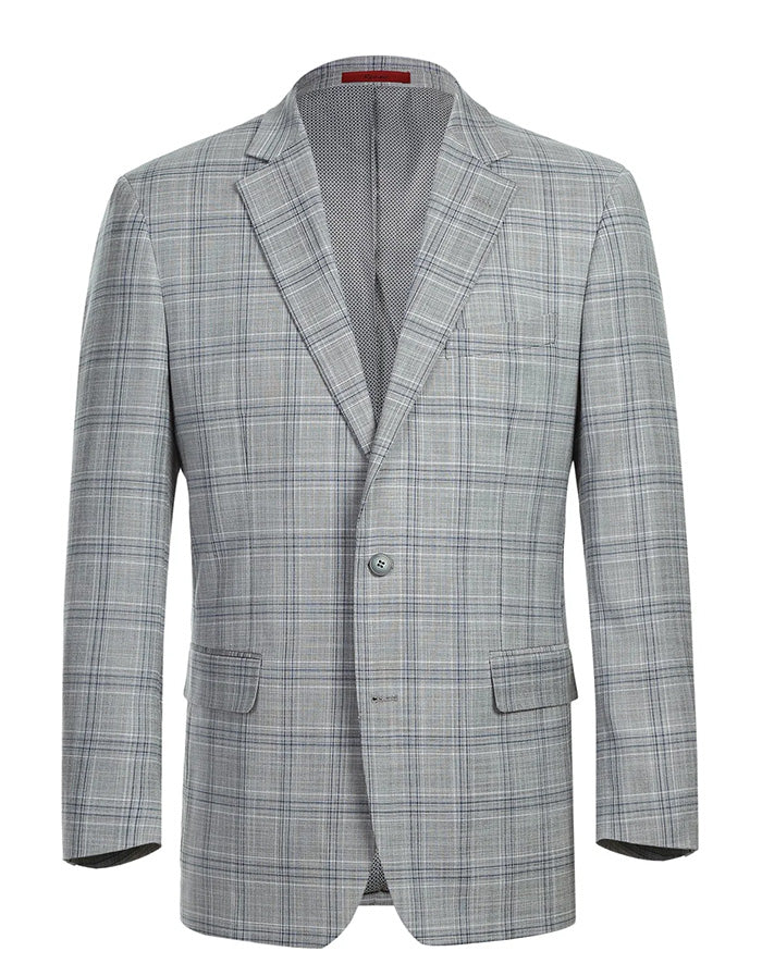 Lozano Gray Plaid Regular Fit 2 Piece Suit