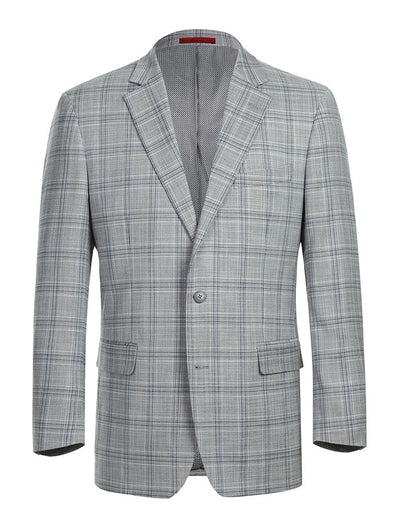 Lozano Gray Plaid Regular Fit 2 Piece Suit