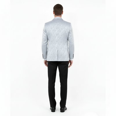 Big and Tall Silver Paisley Tuxedo Jacket