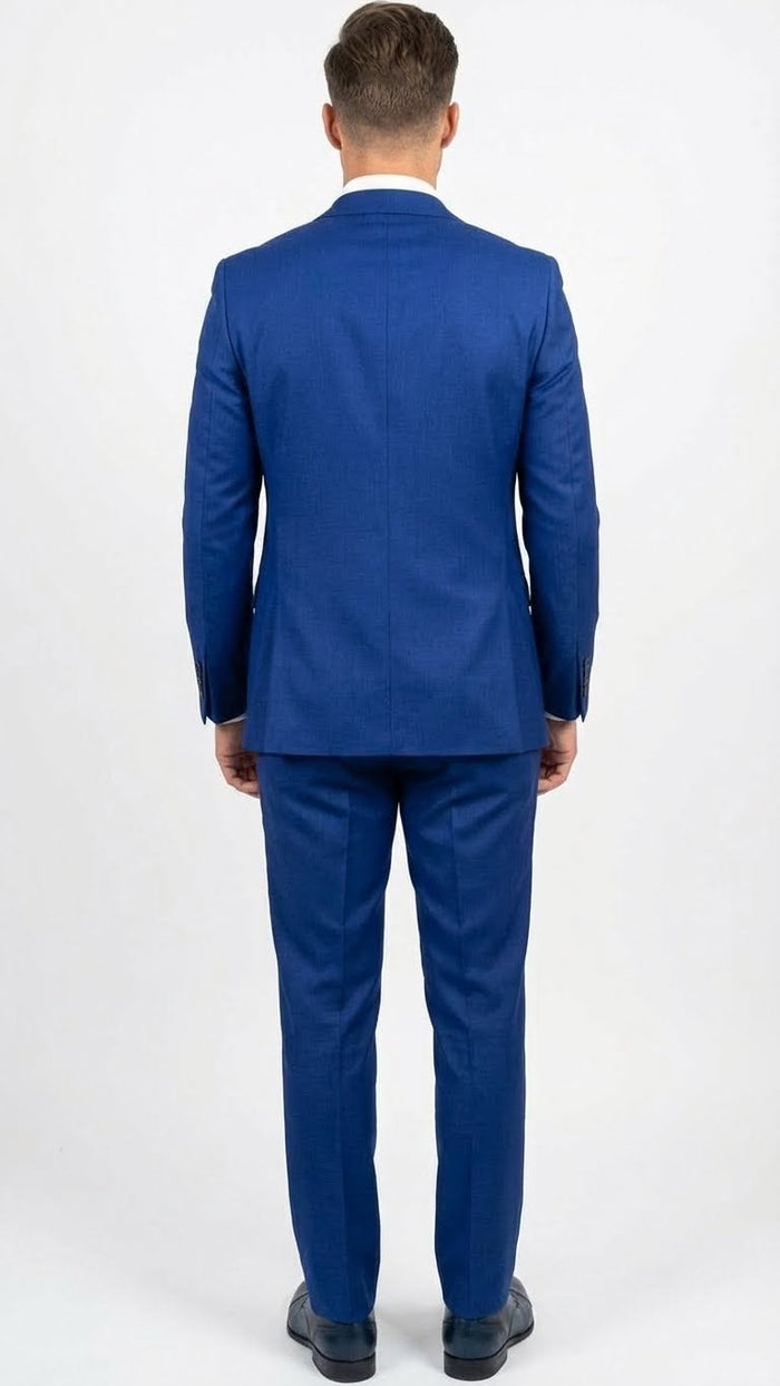 Men’s Royal Blue 3 Piece Suit Set with Vest – Formal Wedding and Party Wear Suit
