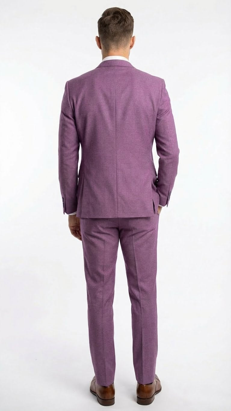 mens purple dress jacket Men's Linen-Look Plum Suit Jacket, 46 Regular, Modern Fit