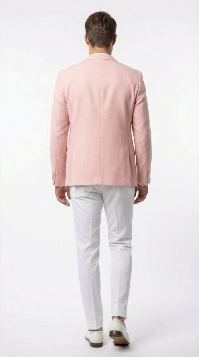 Mens Peach Pink Blazer Jacket – Modern Formal Sport Coat for Wedding, Party and Business Wear - Summer Jacket