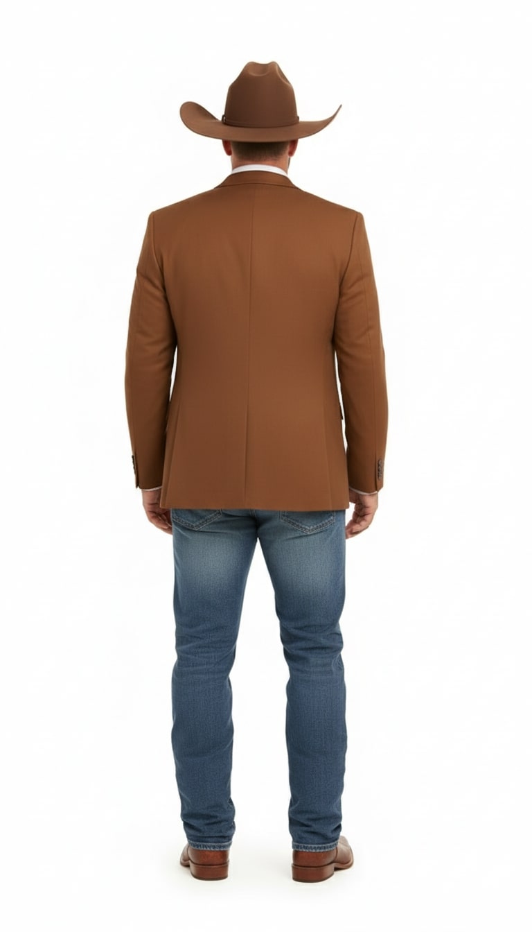 Men's Western Blazer in Rust Copper Brown