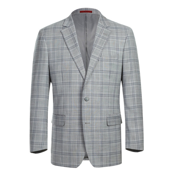 Men's Classic Fit Checked Suit by Renoir