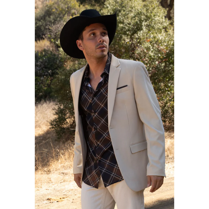 Mens Modern Fit Stretch Date Night Blazer - Beige