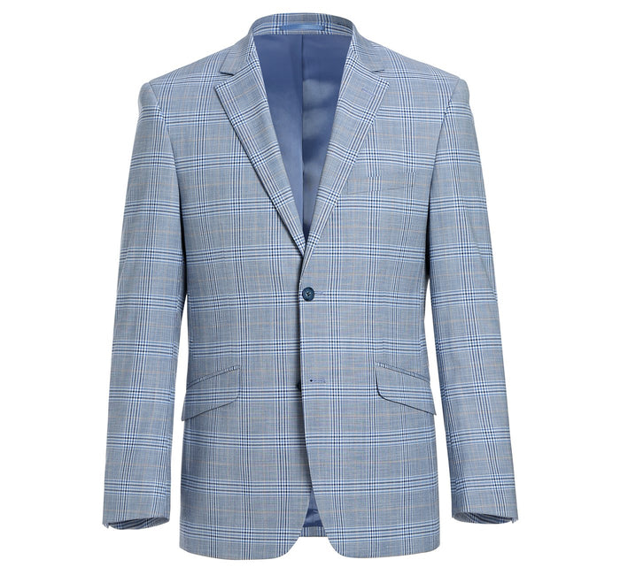Slim Fit Stretch Windowpane Suit by Renoir
