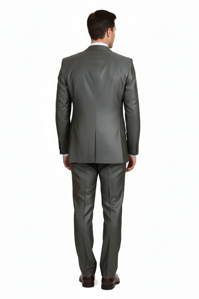 Olive Green Three-Piece Suit Classic Fit, Vest & Tie