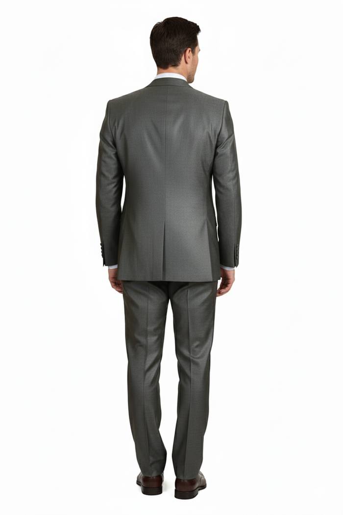 Olive Green Three-Piece Suit Classic Fit, Vest & Tie