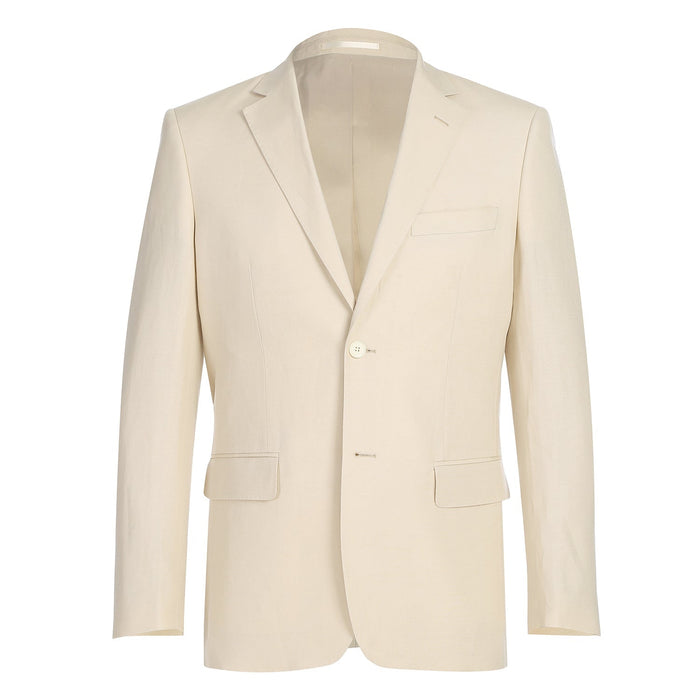 Slim Fit Checked Linen Suit 611-6 by Renoir