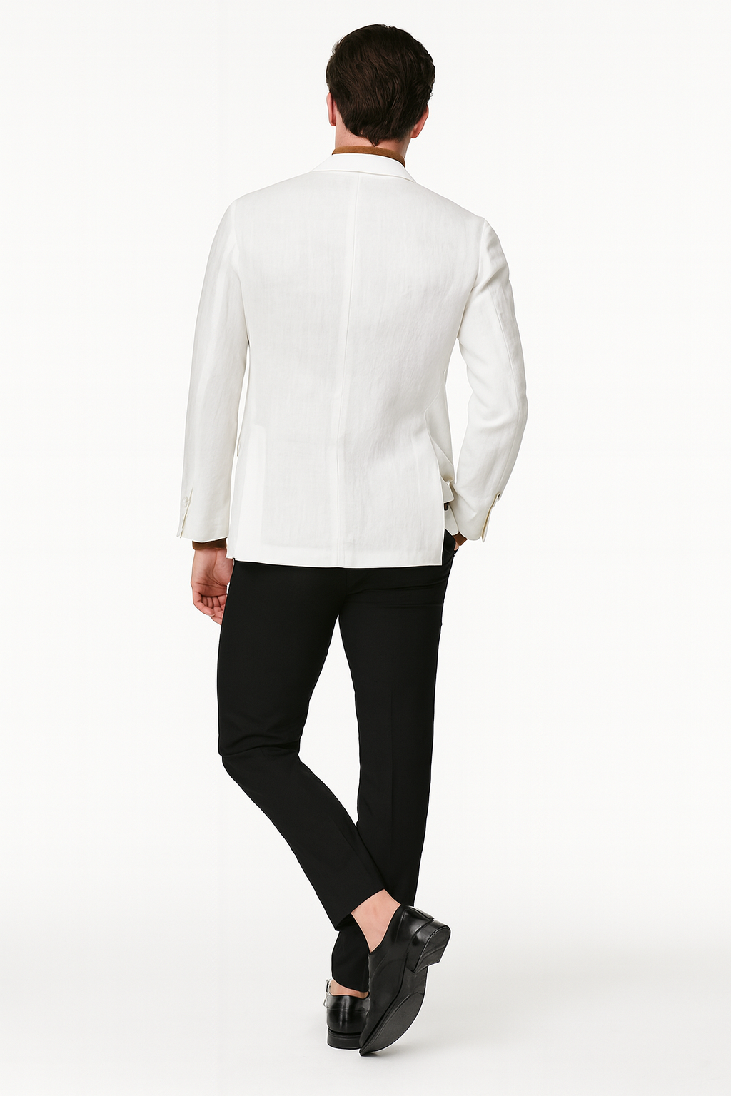 Men’s White Linen Blazer – Classic Two-Button Lightweight Sport Coat