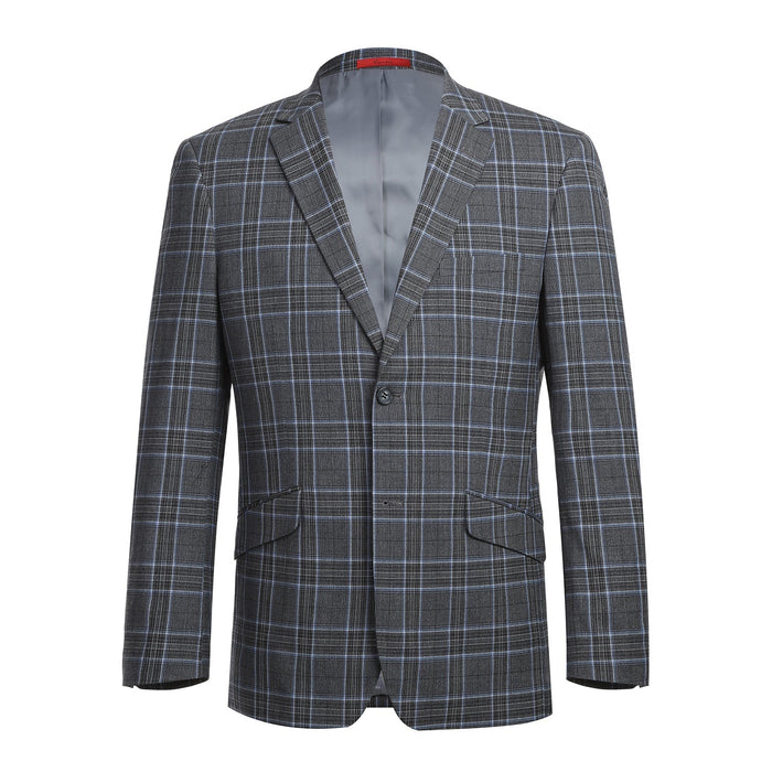 Men's Slim Fit Checked Suit by Renoir
