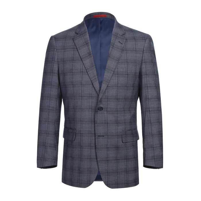 Men's Classic Fit Checked Suit by Renoir