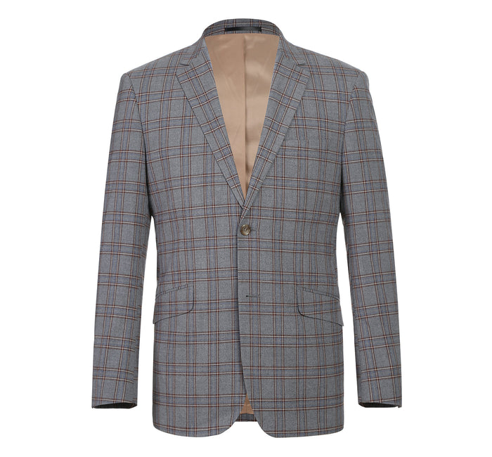 Slim Fit Windowpane Check Suit - Stretch Two Piece